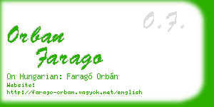 orban farago business card