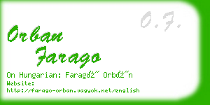 orban farago business card
